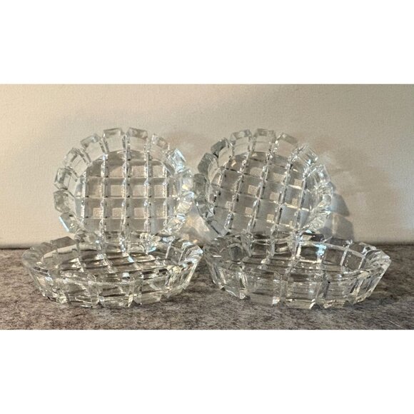 4 Glass Crystal Vintage Coasters  # 2864 - Picture 2 of 4